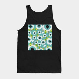 Abstract little flowers in blue Tank Top